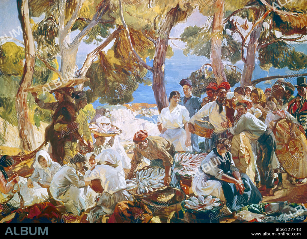 JOAQUIN SOROLLA. 'The Fish (Catalonia)', 1915, Oil on canvas, 351 x 485 cm.