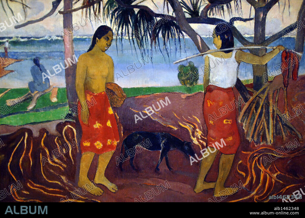 EUGÈNE HENRI PAUL GAUGUIN. ARTE S. XIX. FRANCIA. GAUGUIN, Paul (1848-1903). Pintor francés. "I RARO TE OVIRI (BAJO EL PANDANUS) " (1891). Oleo sobre lienzo. Museo de Arte de Dallas (Dallas Museum of Art). Estado de Texas. Estados Unidos.