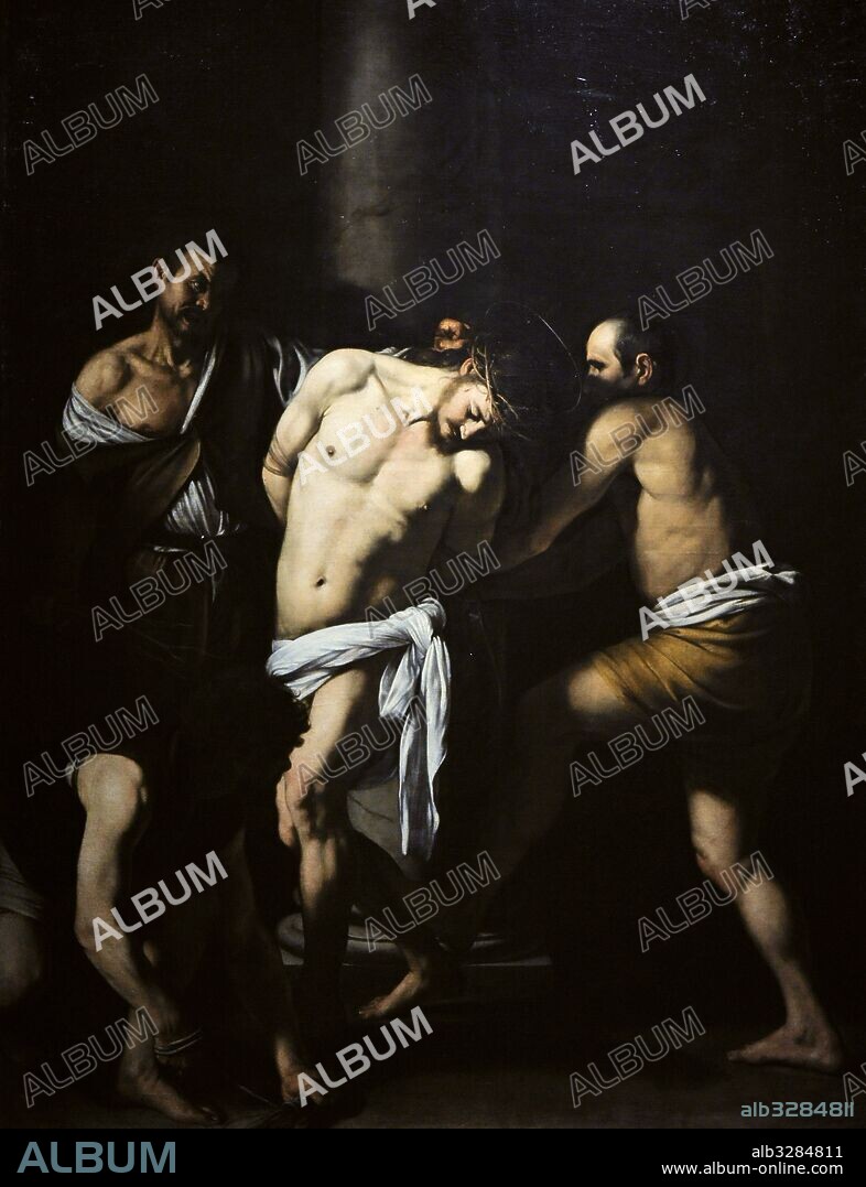Michelangelo Merisi da Caravaggio (1573-1610). Pintor italiano barroco. " Flagelación de Cristo", hacia e 1610. Oleo sobre tela. Museo de Capodimonte, Nápoles. Italia.