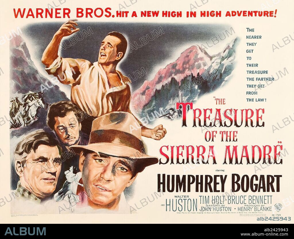 Poster de EL TESORO DE SIERRA MADRE, 1948 (THE TREASURE OF THE SIERRA MADRE), dirigida por JOHN HUSTON. Copyright WARNER BROTHERS.