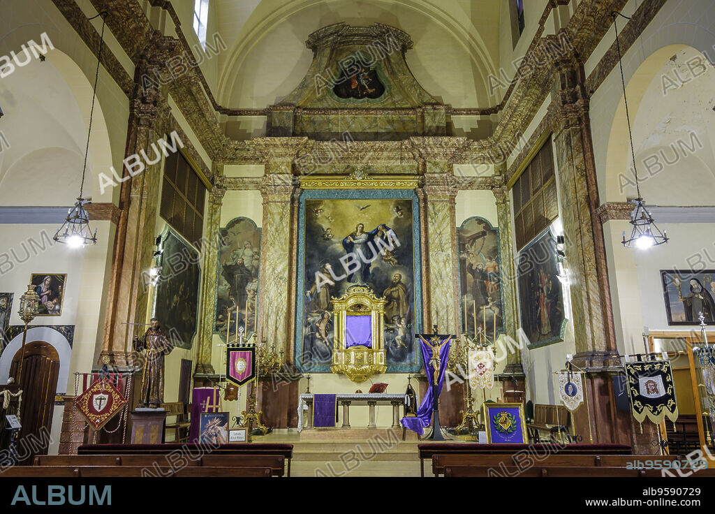Interior de la iglesia, Convento y hospital de Sant Antoni de Palma. Sant Antoniet, Mallorca, balearic islands, Spain.