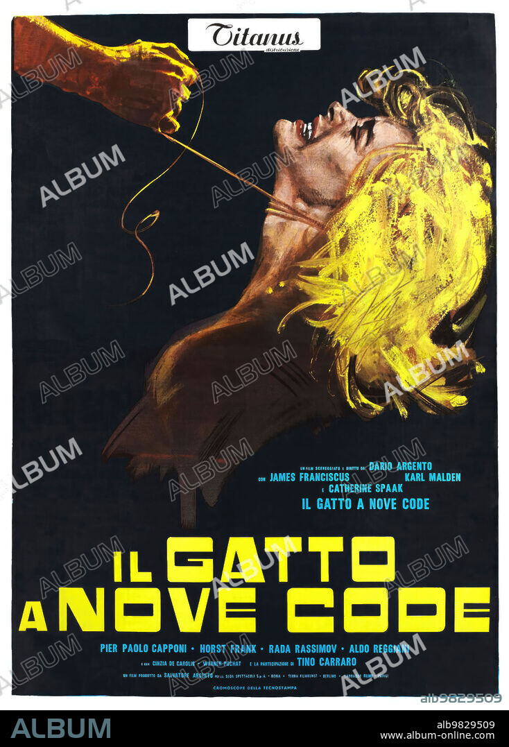 Plakat zu IL GATTO A NOVE CODE, 1971, unter der Regie von DARIO ARGENTO. Copyright SEDA SPETTACOLI.