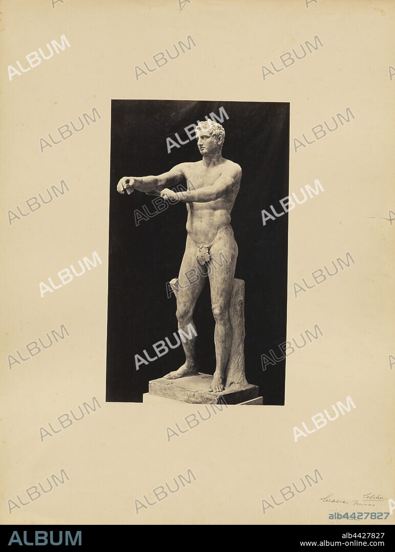 Apoxyomenos of Lysippos (The Scraper), James Anderson (British, 1813 - 1877), Rome, Italy, about 1845 - 1855, Albumen silver print, 37 x 22 cm (14 9/16 x 8 11/16 in.).