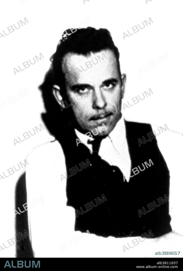 John Herbert Dillinger (June 22, 1903 - July 22, 1934) was an American gangster in the Depression-era United States accused of robbing 24 banks and four police stations. In the heyday of the Depression-era outlaw Dillinger was the most notorious of all. He courted publicity, styling himself as a Robin Hood figure, and the media of his time ran accounts of his bravado and colorful personality. In response, the Director of the Bureau of Investigation, J. Edgar Hoover, developed a more sophisticated Federal Bureau of Investigation as a weapon against organized crime. After evading police in four states for almost a year, Dillinger was wounded and returned to his father's home to recover. On July 22, 1934 the police and Division of Investigation closed in on the Biograph Theater. Federal agents, led by Melvin Purvis and Samuel P. Cowley, moved to arrest Dillinger as he exited the theater. He pulled a weapon and attempted to flee but was shot four times and killed. He was 31 years old.