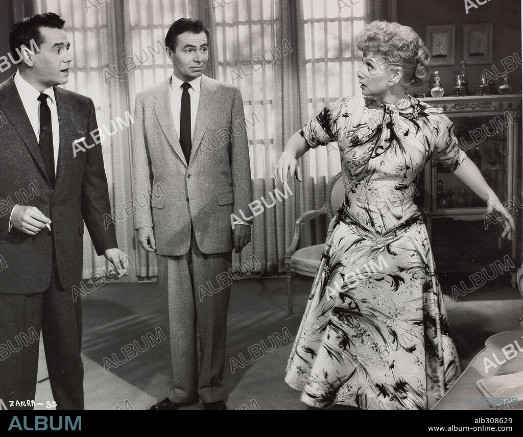 DESI ARNAZ, JAMES MASON and LUCILLE BALL in FOREVER, DARLING, 1956, directed by ALEXANDER HALL. Copyright M.G.M.