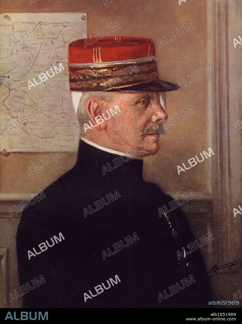 General Michel-Joseph Maunoury (1847-1923) French artillery officer. Recalled from retirement in August 1914 at the beginning of the First World War. Maunoury in July 1915. In March he had been badly wounded and shot through they eye, ending his active career. (Photo by: Universal History Archive/UIG via Getty Images).