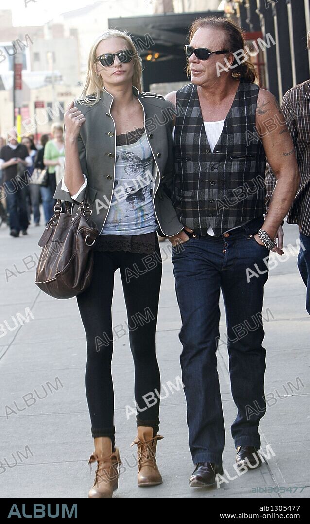 . 19, 2010 - New York, NY, USA -  . . . . .  March 19 2010, New York City Actor Mickey Rourke and his girlfriend Elena Kuletskaya walking in the Meatpacking Dirtrict on March 19 2010 in New York City. 19/03/2010