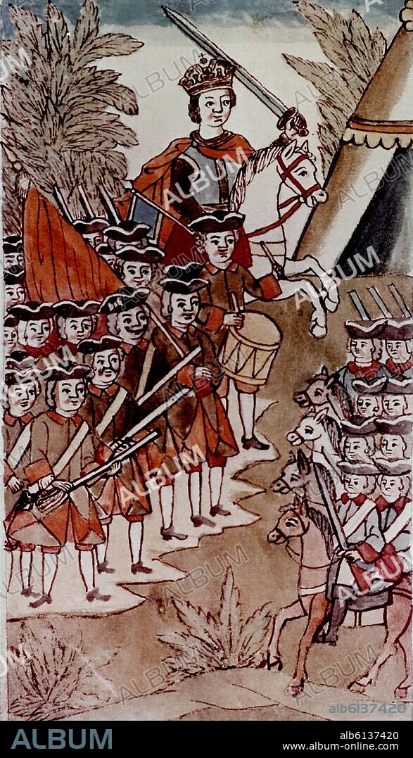 EL ZAR PEDRO I EL GRANDE CON SUS TROPAS - ROMANOV.