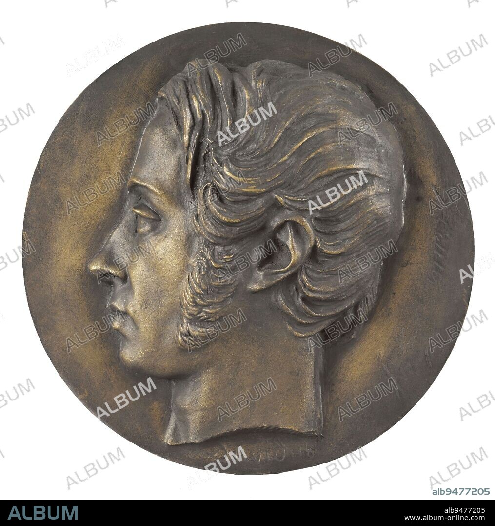 Portrait of Louis-Antoine Pagès, dit Garnier-Pagès (1803-1878), politician, David d'Angers, Pierre-Jean, Sculptor, Thiébaut Frères, Founder, 1st half of the 19th century, Sculpture, Medallion (sculpture), Dimensions - Work: Diameter: 17 cm.