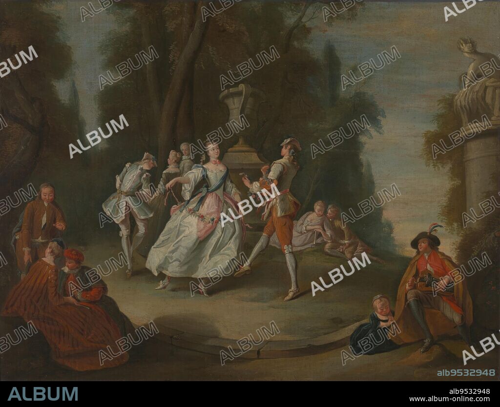JEAN ANTOINE WATTEAU (copy). Rustic Dance. oil on canvas. Date: 18th-19th century.