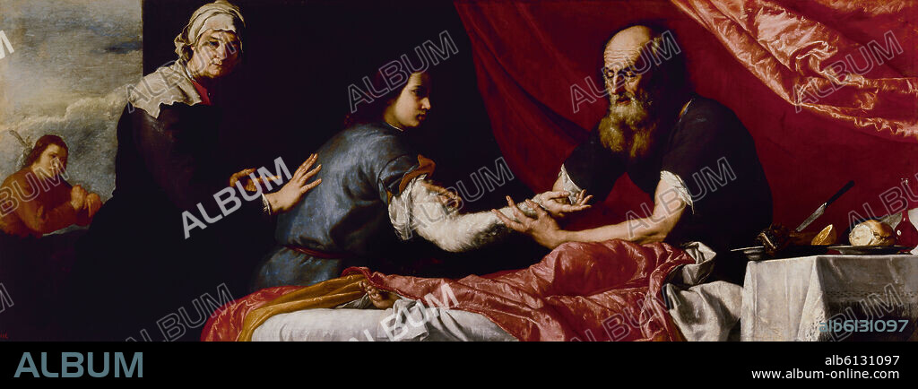 JOSÉ DE RIBERA. ISAAC Y JACOB O LA BENDICION DE JACOB - 1637 - O/L - BARROCO ESPAÑOL - 110x291cm - NP 1118.