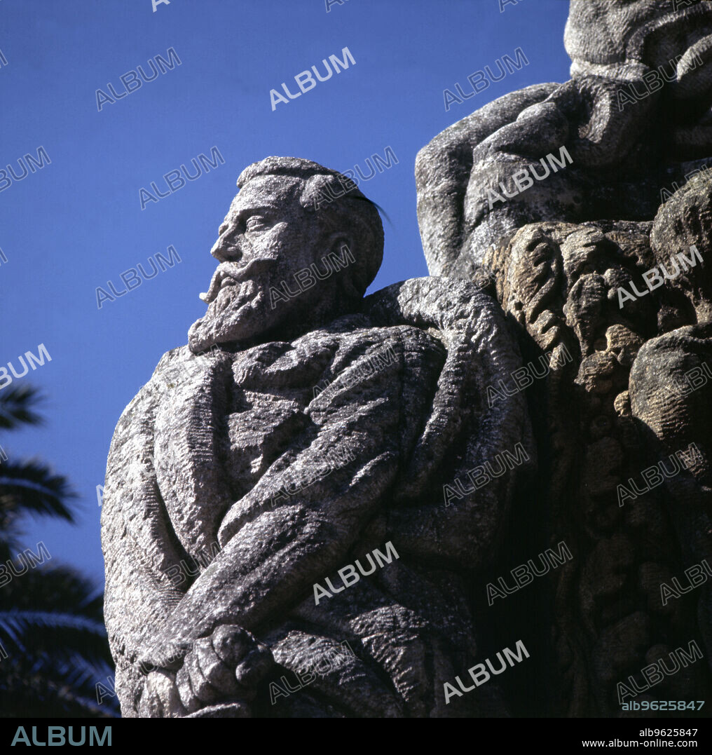 Monument in La Coruna dedicated  to Manuel Curros Enriquez (1851-1908), Spanish poet.