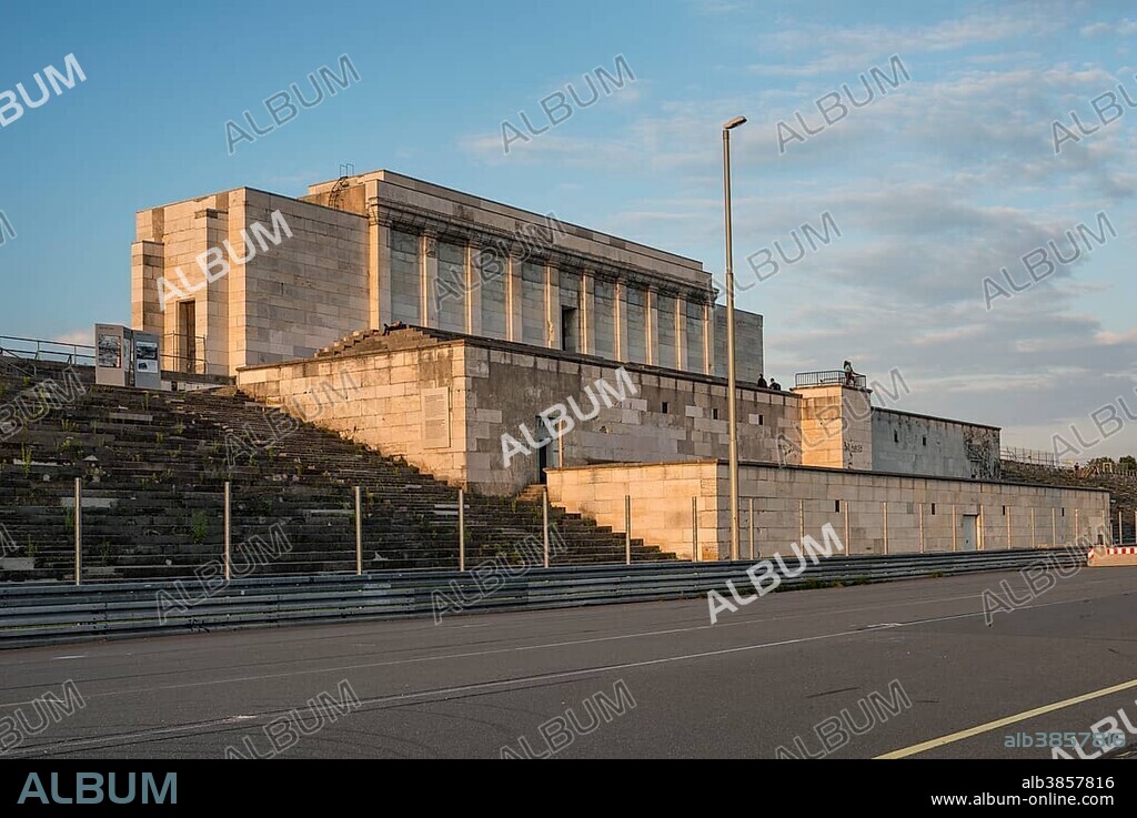 Zeppelin Grandstand, remains, Zeppelin Field, Nazi Party Rally Grounds, Nuremberg, Bavaria, Germany, Europe.