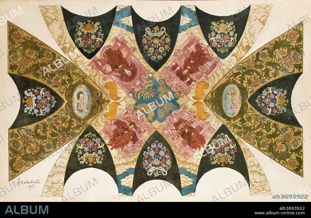 IVAN YAKOVLEVICH BILIBIN. Design for a ceiling mural for the State Bank in Nizhny Novgorod.