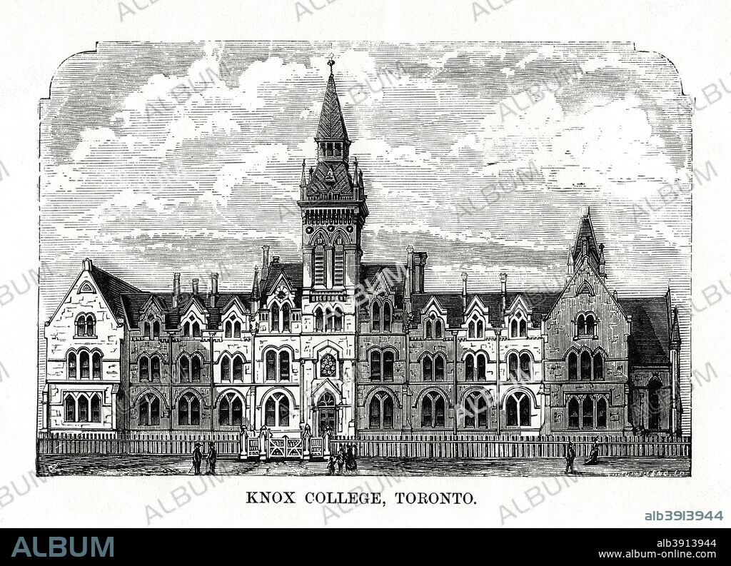 Knox College, Toronto, Ontario, Canada, 19th century. The college, named after Scots theologian John Knox (1514-1572), was founded in 1844.