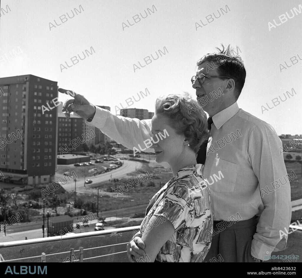 Göteborg 4 juni 1959. Nybyggen Wieselgrensplatsen på Hisingen - . Foto: Kamerareportage *** Local Caption *** GT. KAMERAREPORTAGE.