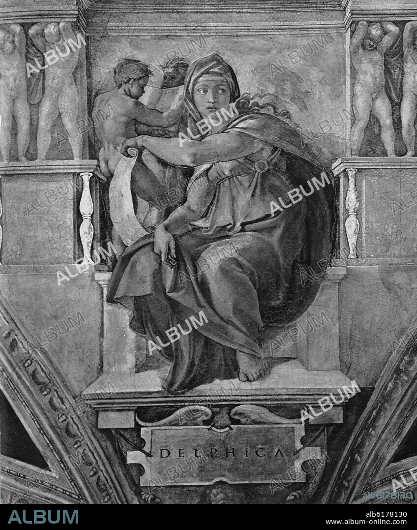 MIGUEL ANGEL. LA SIBILA DELPHICA - SIGLO XVI - RENACIMIENTO ITALIANO.