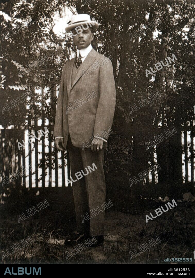 Johnson at the front gate of his parent's home in Jacksonville, Florida, 1910. James Weldon Johnson (June 17, 1871 - June 26, 1938) was an African-American author, educator, lawyer, diplomat, songwriter, and civil rights activist. He and his brother Rosamond moved to NYC as young men, joining the Great Migration out of the South in the first half of the 20th century. In 1906 he was appointed by the Roosevelt Administration as consul of Puerto Cabello, Venezuela. In 1909, he transferred to Corinto, Nicaragua. He wrote substantial portions of his novel, The Autobiography of an Ex-Colored Man, and his poetry collection, Fifty Years, during this period. He is best remembered for his leadership within the National Association for the Advancement of Colored People (NAACP), where he started working in 1917. Following the flourishing of the Harlem Renaissance in the 1920s, Johnson compiled an anthology of poetry by black writers, The Book of American Negro Poetry, published in 1931. He died in 1938, at the age of 67, when the car he was driving was hit by a train.