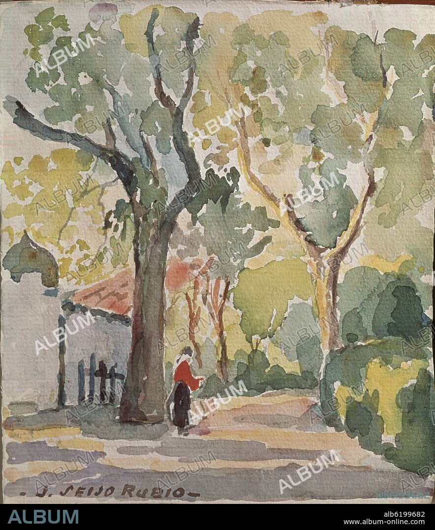 JOSE SEIJO RUBIO. JARDIN DE SAN CARLOS-ACUARELA.