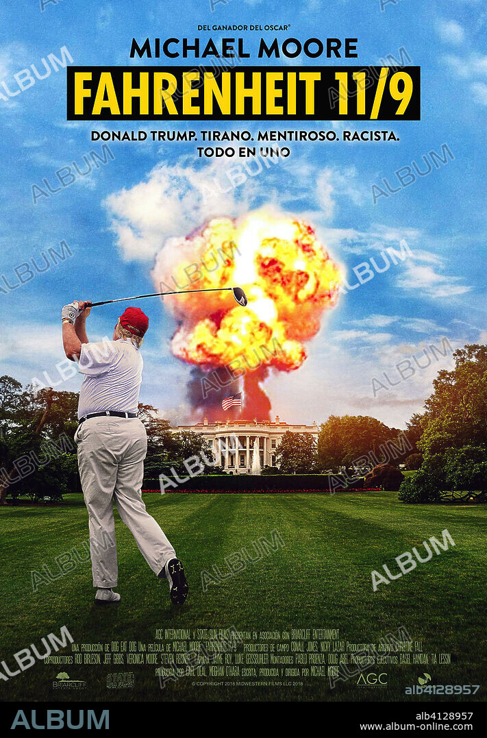 Plakat zu FAHRENHEIT 9/11, 2004, unter der Regie von MICHAEL MOORE. Copyright DOG EAT DOG FILMS.