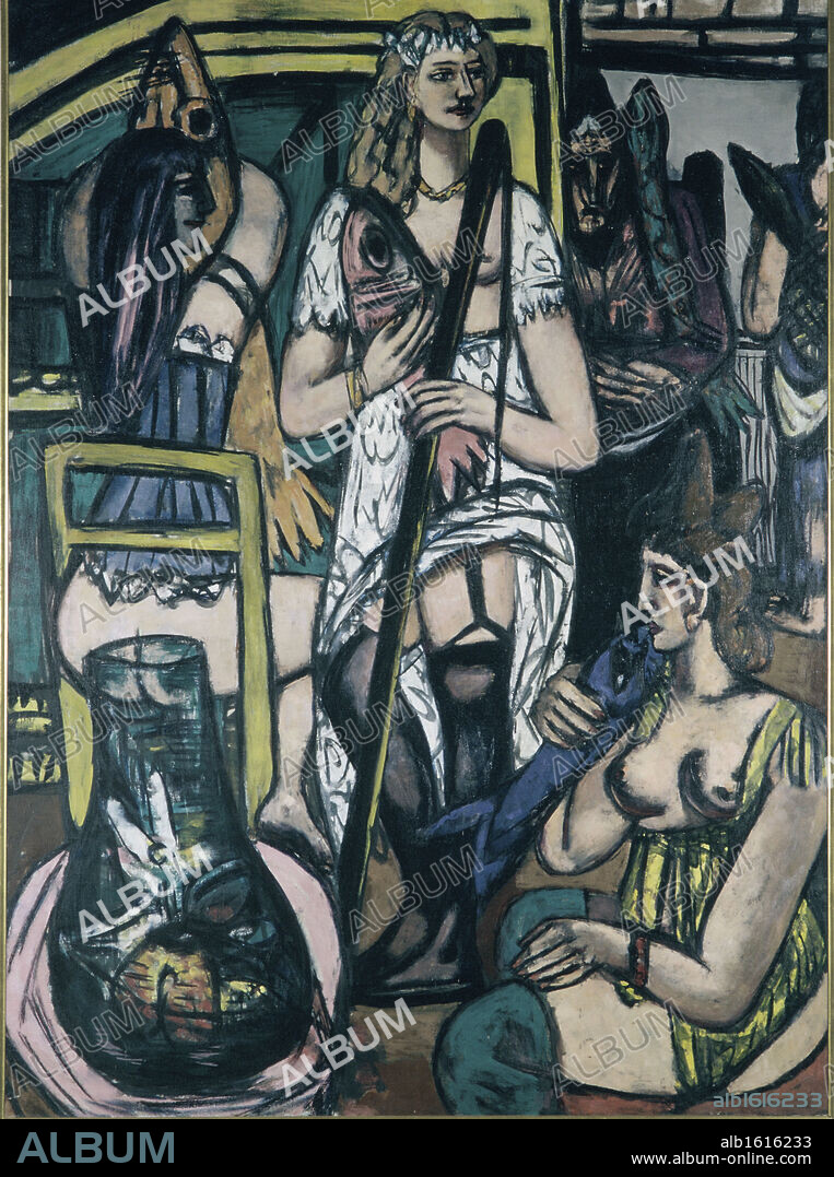 Fisherwomen by Max Beckmann, Oil on canvas, 1948, 1884-1950, Private Collection.