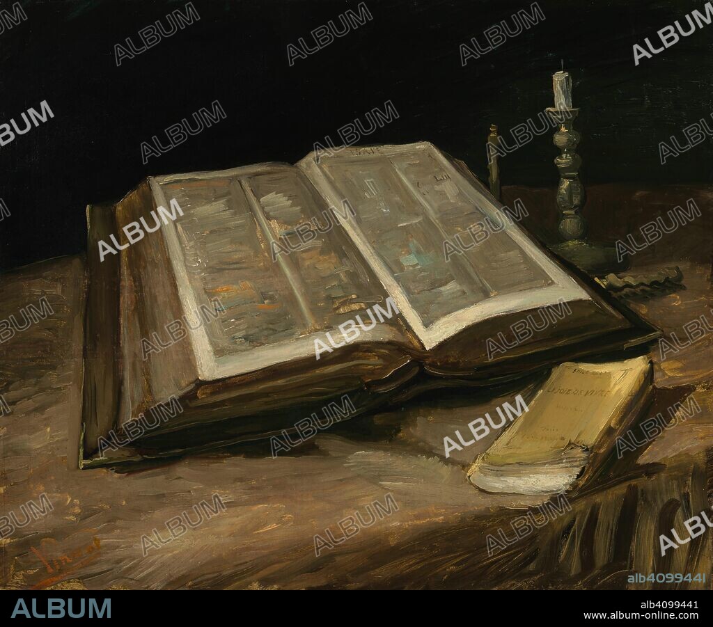 VINCENT VAN GOGH. Still Life with Bible. Date: October 1885, Nuenen. Dimensions: 65.7 cm x 78.5 cm, 88.00 cm x 101 cm.