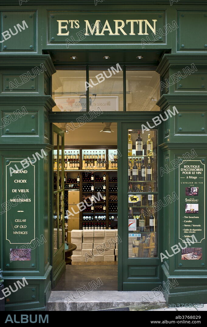 Ets Martin wine merchants fine wines shop in St Emilion in the Bordeaux wine region of France.