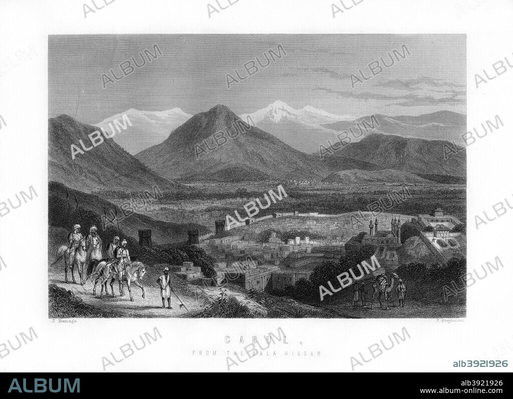 Kabul from the Bala Hissar, Afghanistan, 1893. An Engraving from James Taylor's The Age We Live In: A History of the Nineteenth Century, From the Peace of 1815 to the Present Time', William Mackenzie, London, 1893.