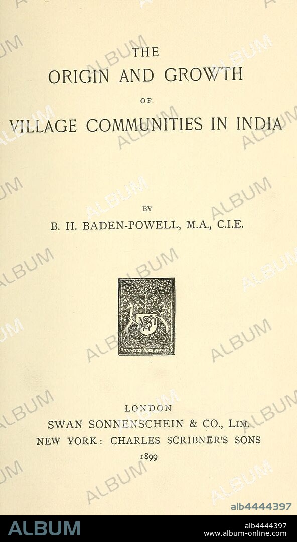 The origin and growth of village communities in India : Baden-Powell, B. H. (Baden Henry), 1841-1901.