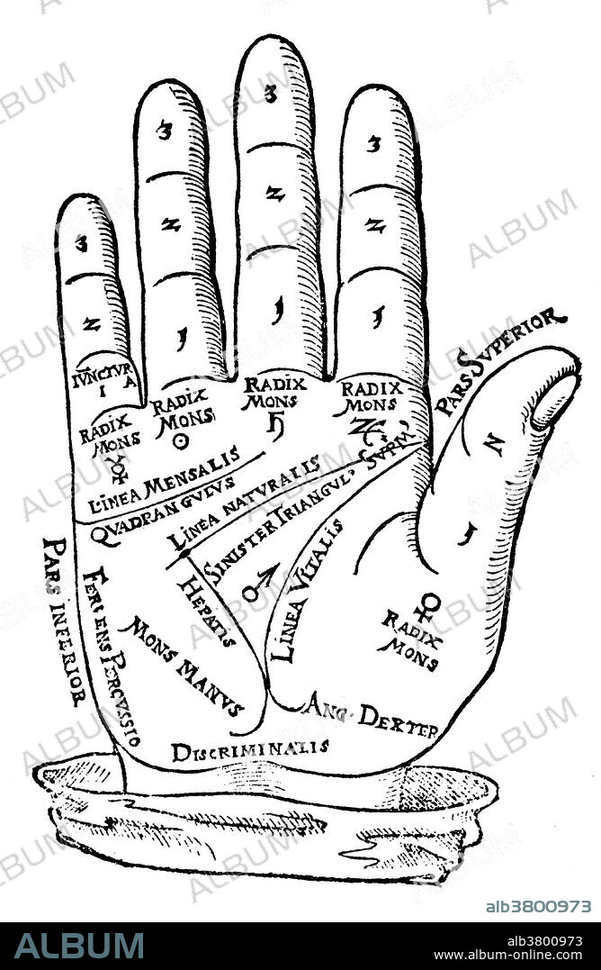 Palmistry is the claim of characterization and foretelling the future through the study of the palm. The practice is found all over the world, with numerous cultural variations. Those who practice chiromancy are called palmists, palm readers, hand readers, hand analysts, or chirologists. There are many, often conflicting, interpretations of various lines and palmar features across various schools of palmistry. These contradictions between different interpretations, as well as the lack of empirical support for palmistry's predictions, contribute to palmistry's perception as a pseudoscience. During the Middle Ages the art of palmistry was actively suppressed by the Catholic Church as pagan superstition. In Renaissance magic, palmistry was classified as one of the seven "forbidden arts," along with necromancy, geomancy, aeromancy, pyromancy, hydromancy, and spatulamancy (scapulimancy).