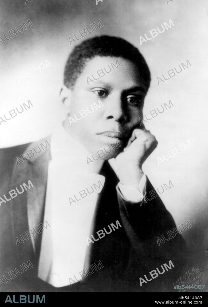 Paul Laurence Dunbar (June 27, 1872 - February 9, 1906) was an African- American poet, novelist, and playwright. Born in Dayton, Ohio, to parents who had been enslaved in Kentucky before the American Civil War, Dunbar began to write stories and verse when still a child; he was president of his high school's literary society. Much of Dunbar's more popular work in his lifetime was written in the negro dialect associated with the antebellum South. Dunbar's work was praised by William Dean Howells, a leading editor associated with the Harper's Weekly, and Dunbar was one of the first African-American writers to establish an international reputation. He wrote the lyrics for the musical comedy In Dahomey (1903), the first all-African-American musical produced on Broadway in New York.  Dunbar also wrote in conventional English in other poetry and novels. Since the late 20th century, scholars have become more interested in these other works. Suffering from tuberculosis, Dunbar died in 1906, at the age of 33. Photo by Kell, 1906.