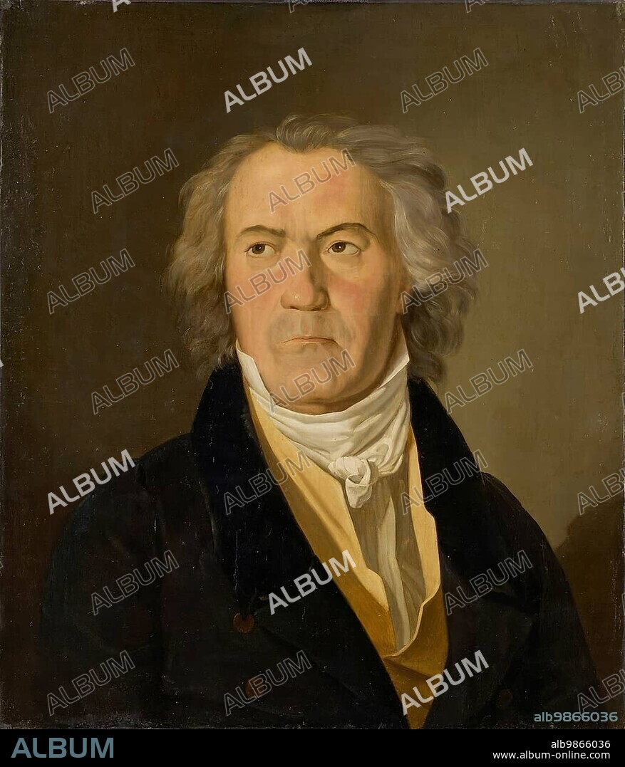 Ludwig van Beethoven (baptised 17 December 1770 - 26 March 1827) was a German composer and pianist, Painting by Ferdinand Georg Waldmüller, Historical, digitally restored reproduction from a 19th century original