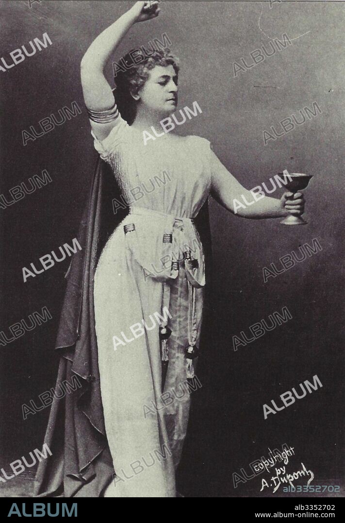 ANONYM. Opera singer Lilli Lehmann (1848-1929) as Isolde in Opera Tristan and Isolde by Richard Wagner.
