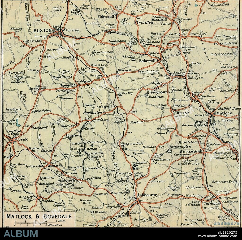 'Matlock & Dovedale', c20th Century. [John Bartholomew & Son, Edinburgh].