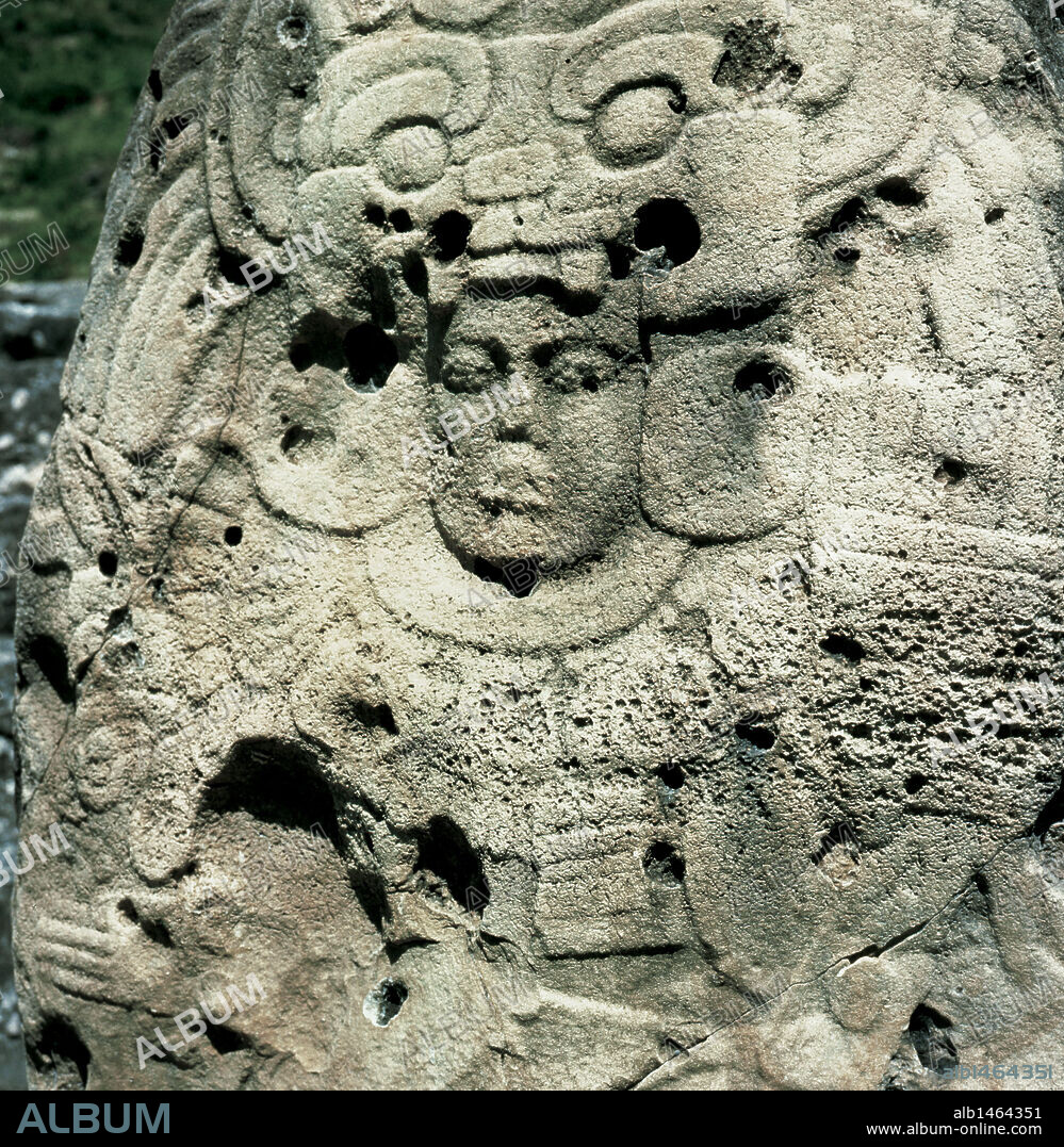 Pre-Columbian Art. Maya.Tikal. Relief of the North Acropolis. Peten. Guatemala.