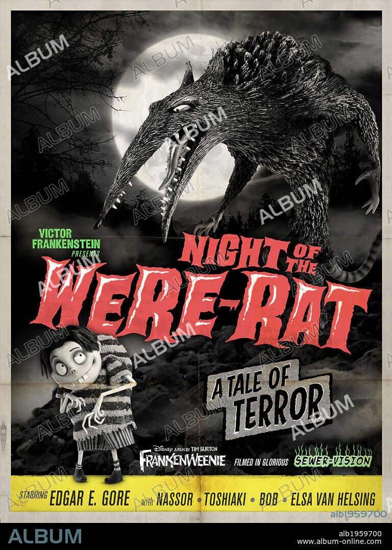 Poster de FRANKENWEENIE, 2012, dirigida por TIM BURTON. Copyright WALT DISNEY PICTURES.