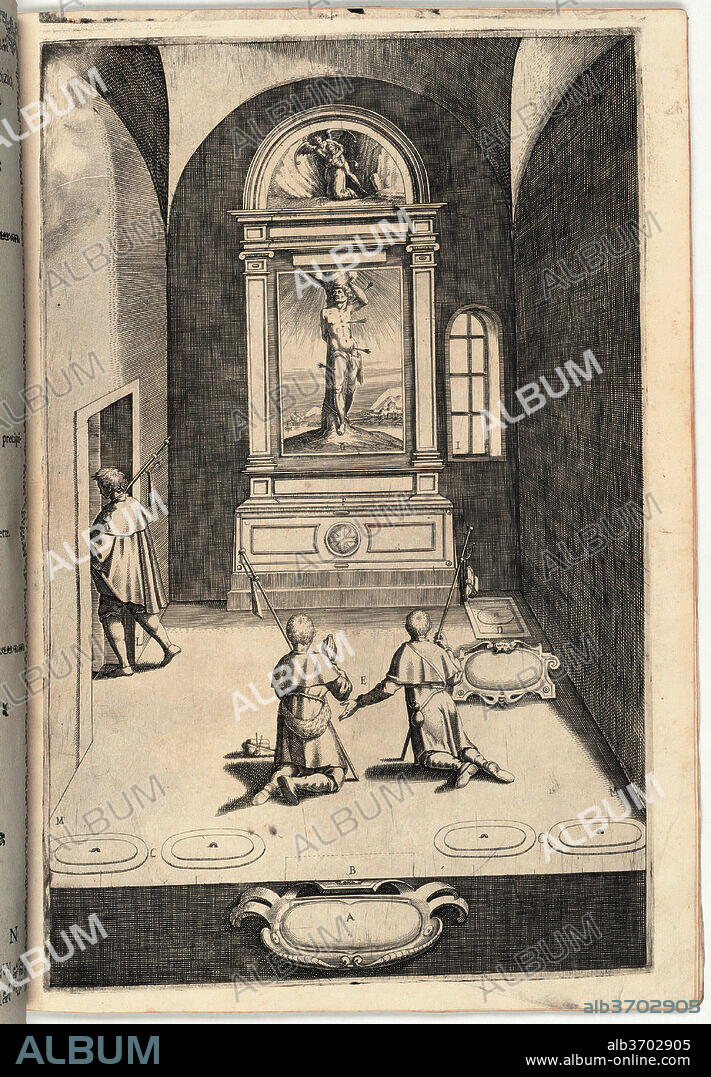 LINO MORONI. Chapel of Saint Sebastian (Cappella di San Sebastiano). Dated: 1612. Dimensions: book: 43.3 × 30 × 1.8 cm (17 1/16 × 11 13/16 × 11/16 in.). Medium: 1 engraved illustration.