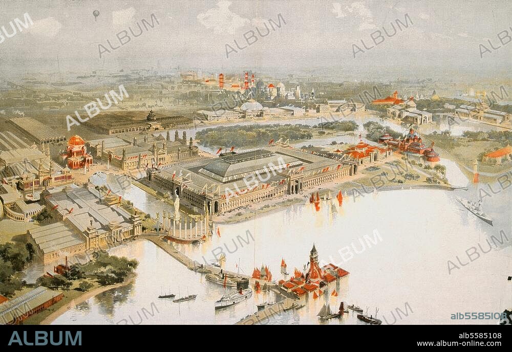 ANONYM. Chicago (USA), Weltausstellung 1893. "Weltausstellung in Chicago im Jahre 1893". Zeitgen. Holzstich, koloriert.
