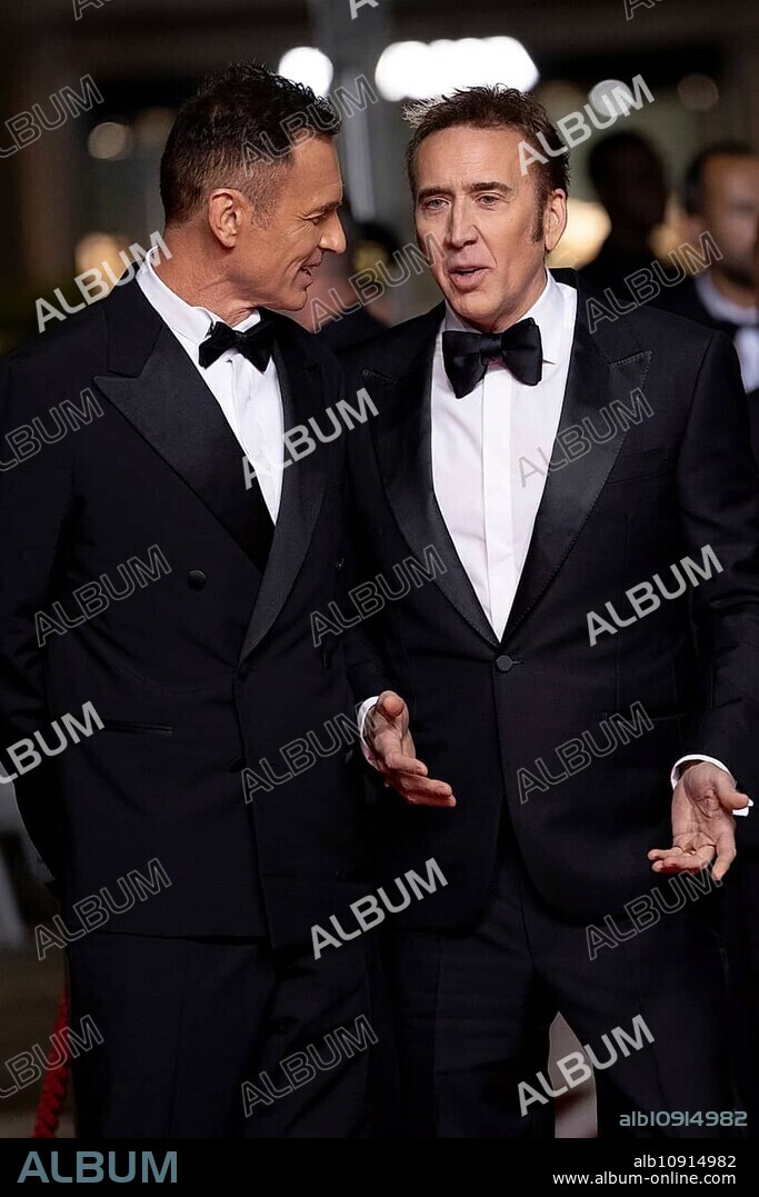 Cannes, France, 17.5.2024: Julian McMahon and Nicolas Cage at the premiere of The Surfer on the red carpet of the Palais des Festivals during the 77th Cannes International Film Festival. The 77th Cannes International Film Festival will take place from 14 to 25 May 2024, Europe.