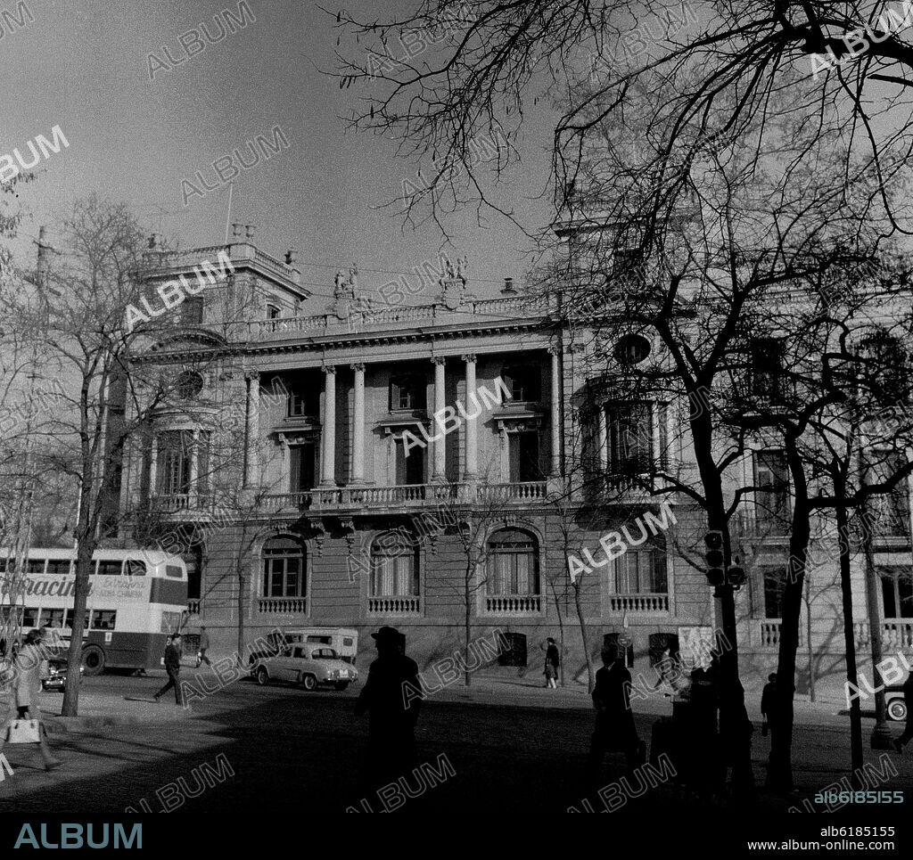 PALACETE DEL DUQUE DE TOVAR EN LA CALLE GENOVA 27 DE MADRID - FOTOGRAFIA EN BLANCO Y NEGRO - AÑOS 60.