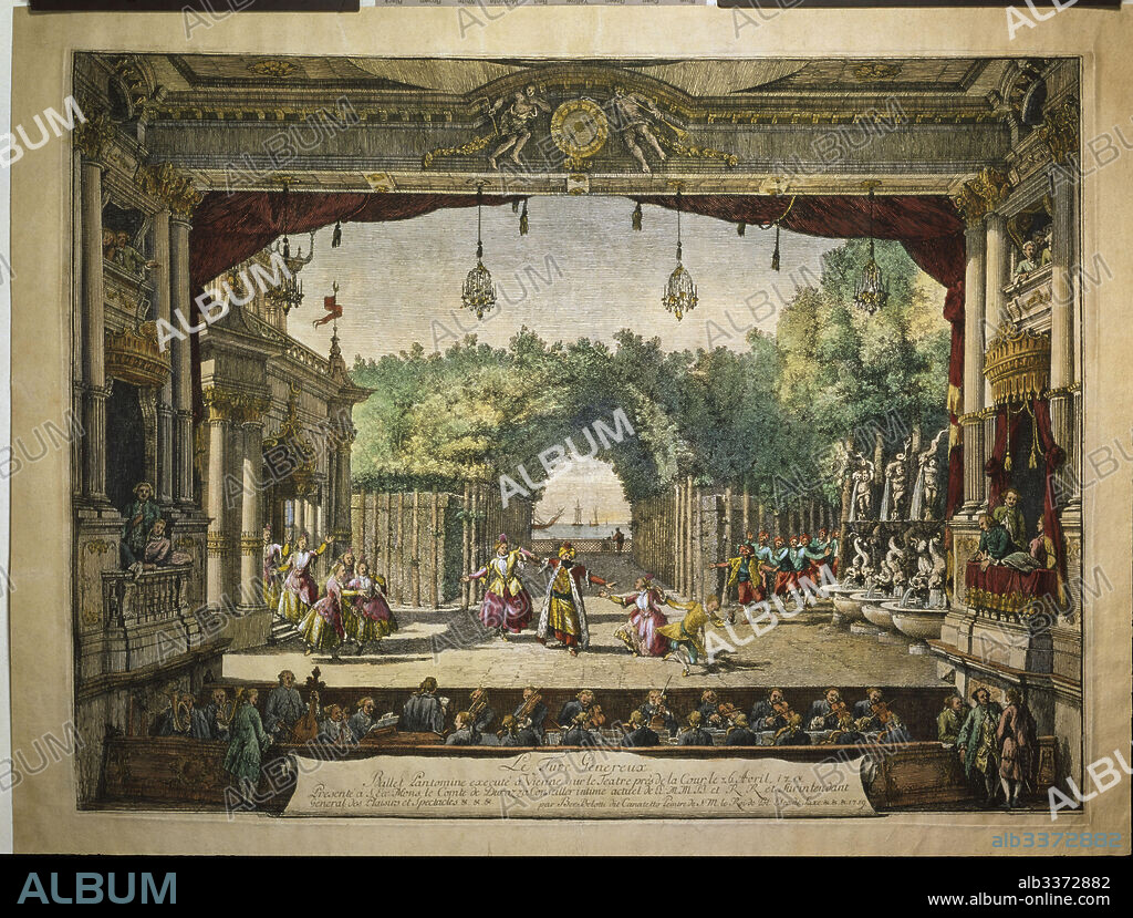 BERNARDO BELLOTTO. Ballet "Le Turc Généreux" in the Vienna Burgtheater.