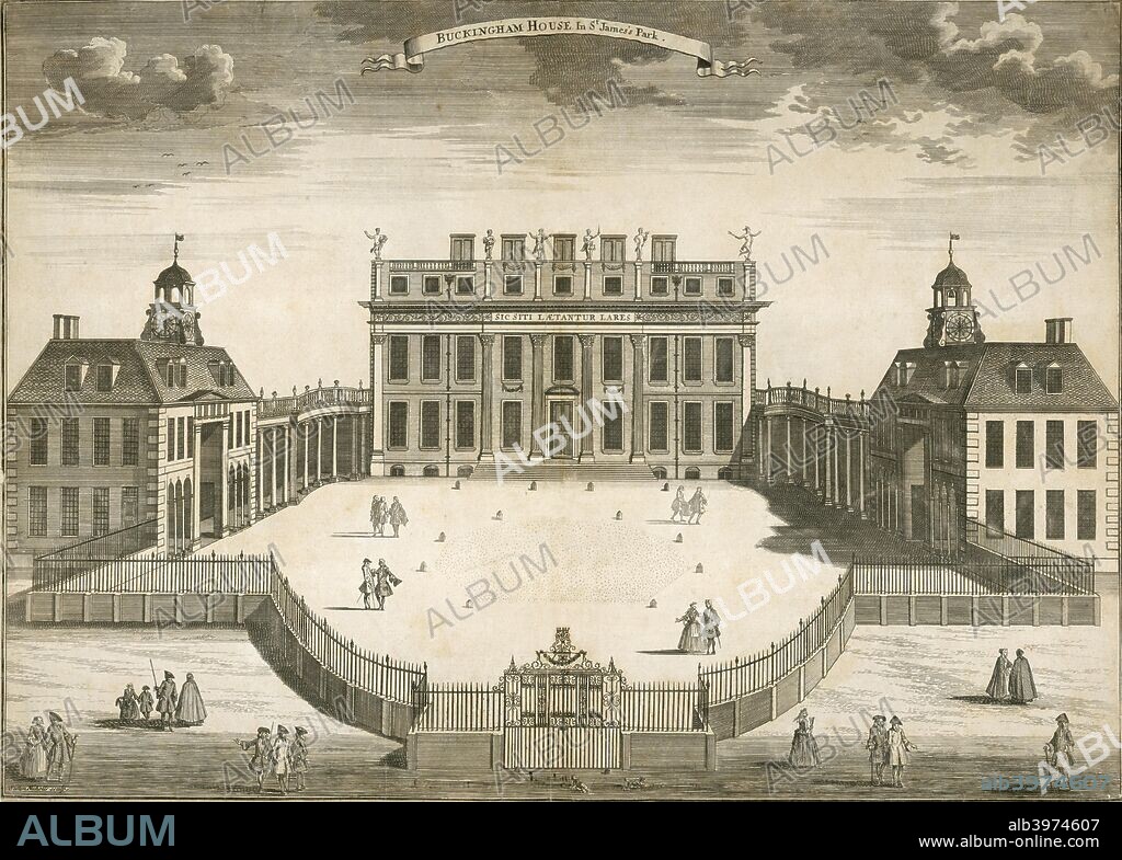 'Buckingham House in St James Park', London, 1750. From the Mayson Beeton Collection.