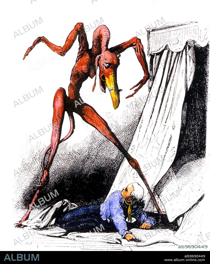 Demons - Nightmare demon used as a woodengraving by Collin de Plancy in his Dictionnaire Infernal of 1863 but derived from a painting by Salvator Rosa.