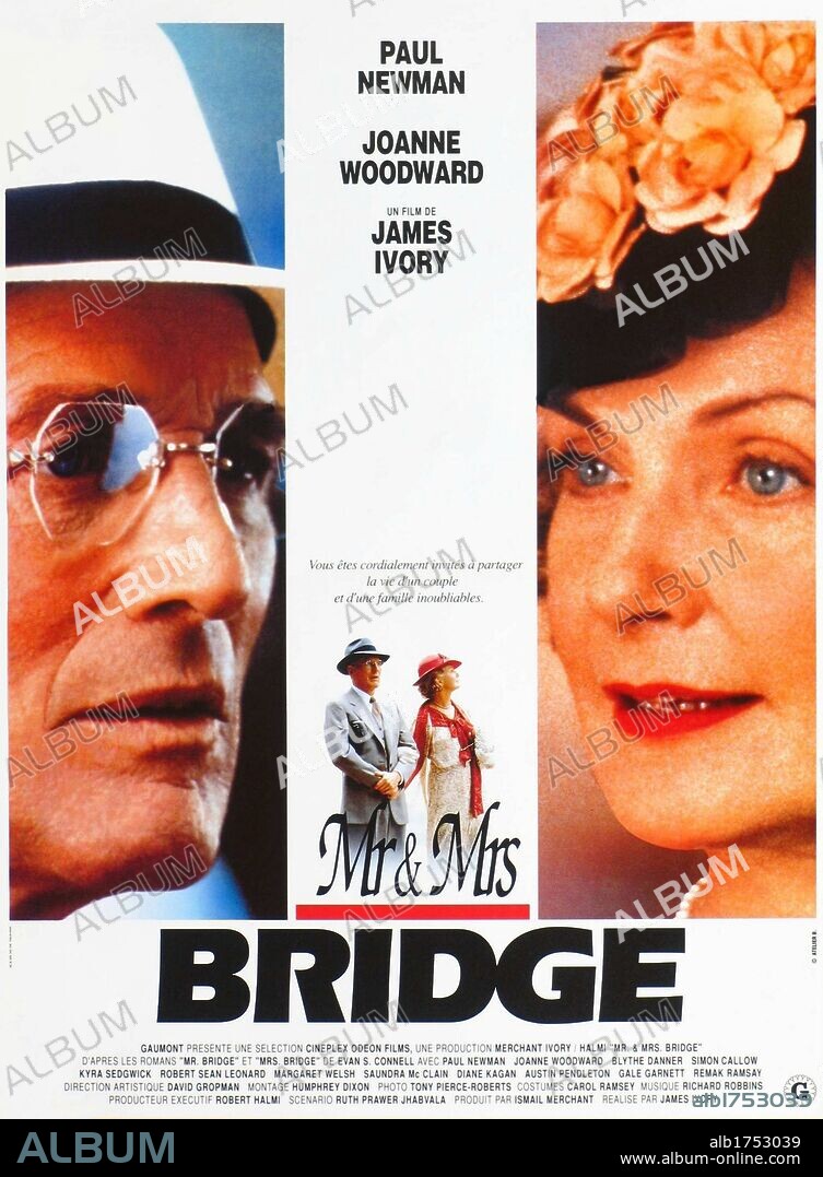 Poster de ESPERANDO A MR. BRIDGE, 1990 (MR. & MRS. BRIDGE), dirigida por JAMES IVORY. Copyright CINEPLEX ODEON FILMS, INC.