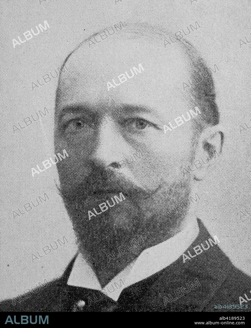 Emil von Behring, Emil Adolf von Behring,, as Emil Adolf Behring born, 15 March 1854 - 31 March 1917, was a German physiologist who received the 1901 Nobel Prize in Physiology or Medicine, photo or illustration, published 1892, digital improved.