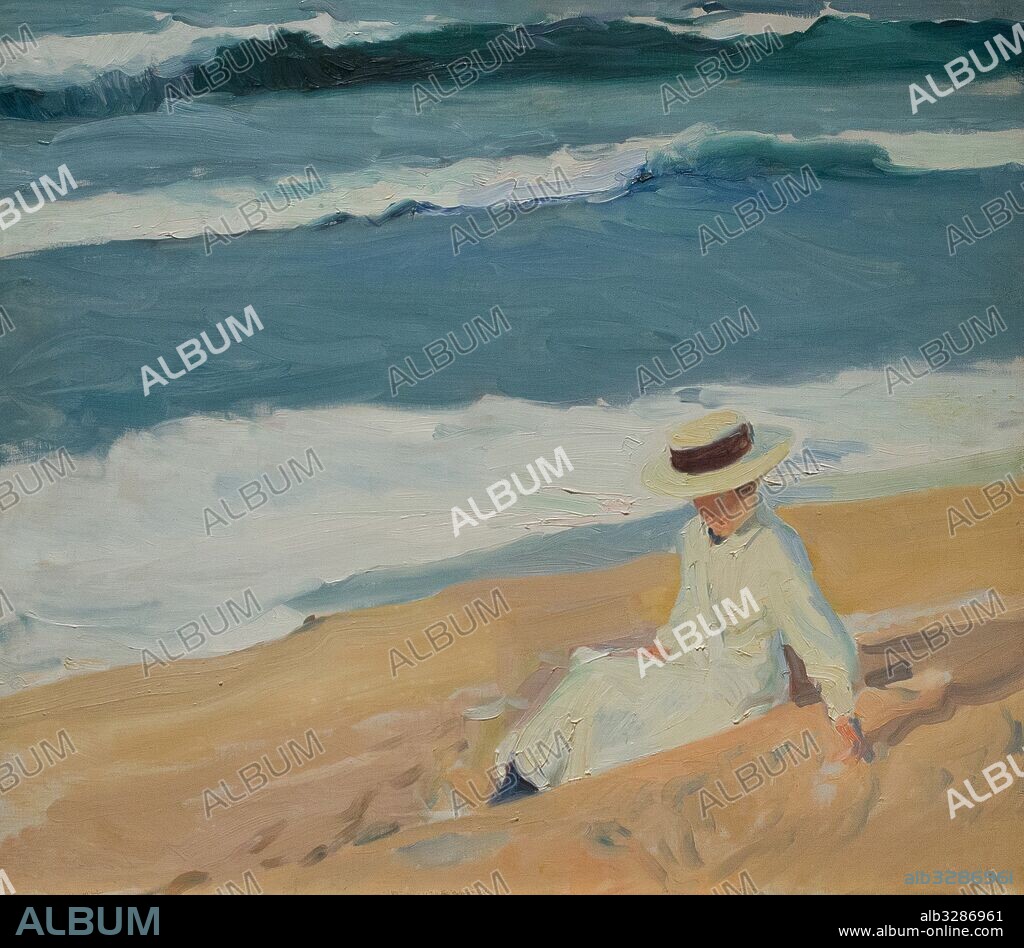 JOAQUIN SOROLLA. EN LA PLAYA,  BIARRITZ, SOROLLA,   1906.  MUSEO SOROLLA, MADRID.