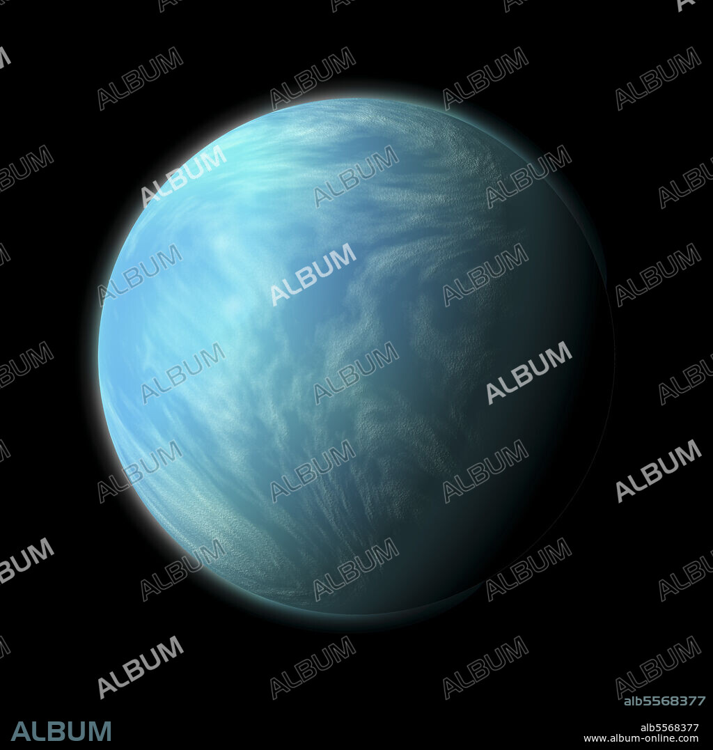 Artist's depiction of Kepler 22b, a planet within the habitable zone of a type G star about 600 light years from Earth in the constellation Cygnus.