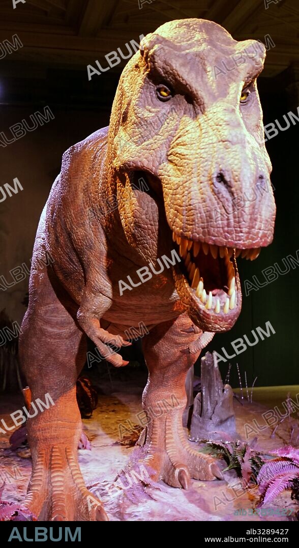 Animatronic Dinosaur (T-Rex). Animatronics refers to the use on robotic devices to emulate lifelike characteristics to an otherwise inanimate object. Dated 21st Century.