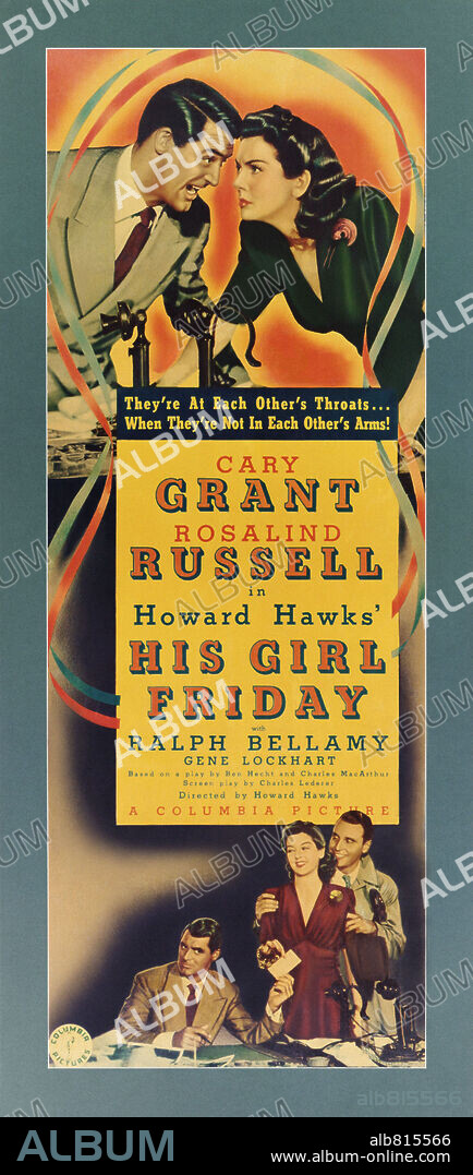 Poster de LUNA NUEVA, 1940 (HIS GIRL FRIDAY), dirigida por HOWARD HAWKS. Copyright COLUMBIA PICTURES.