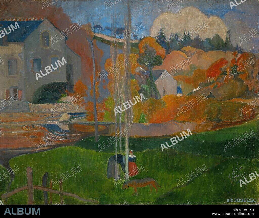 PAUL GAUGUIN. Paysage de Bretagne. Le moulin David / Landscape in Brittany. The David Mill. Date/Period: 1894. Painting. Oil on canvas. Height: 73 cm (28.7 in); Width: 92 cm (36.2 in).